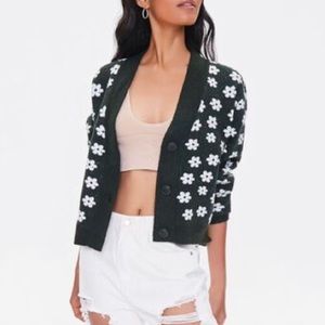 NWT Green Floral Cardigan